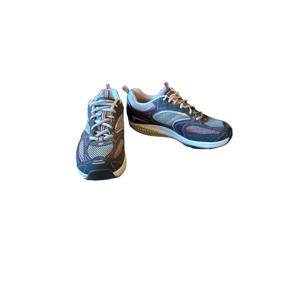 Skechers Shape Ups Womens 9 Walk Toning Shoes Sneakers 12320 NVSL Navy Pink Gray